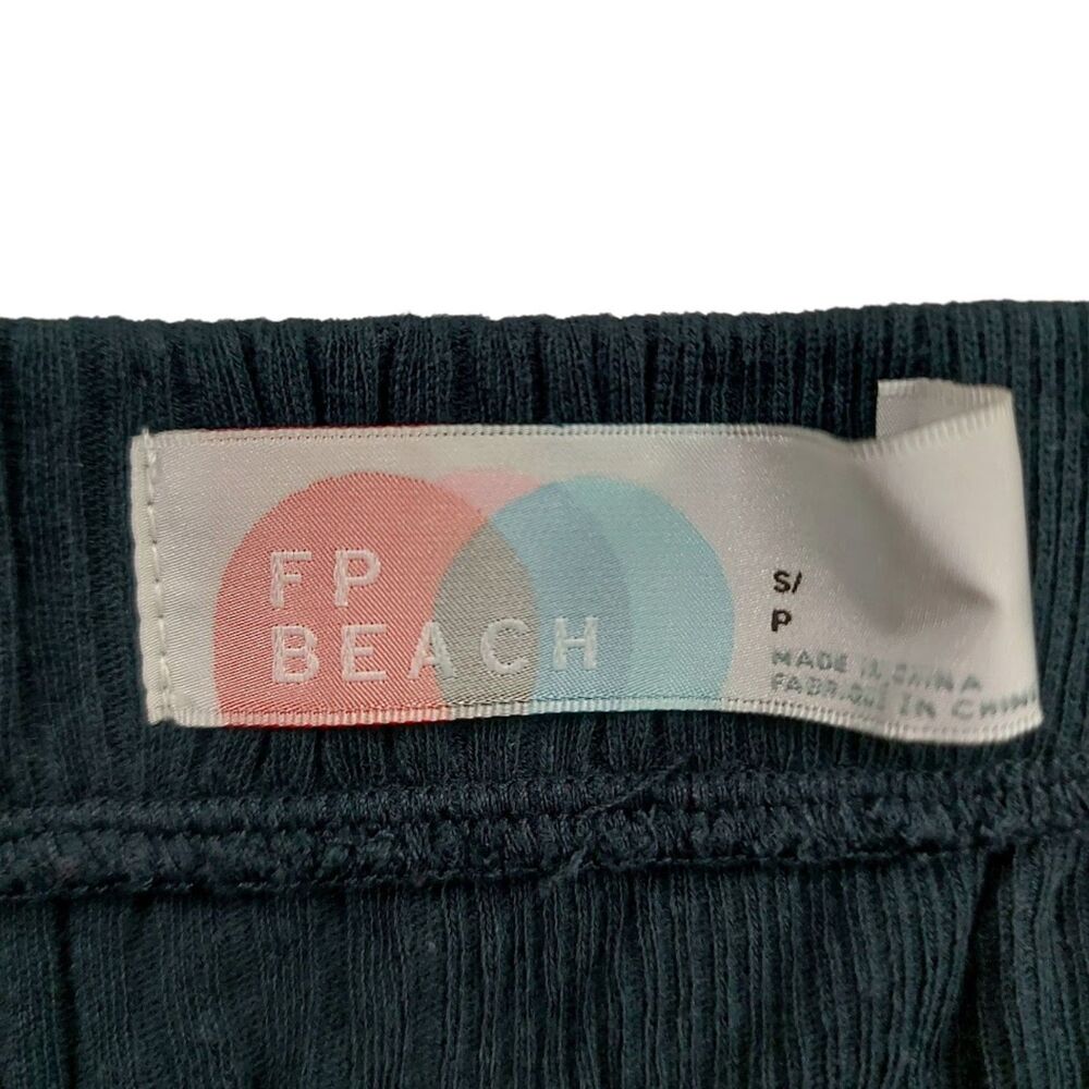Free People FP Beach Harem Pants Womens Small Black Ribbed Drop Crotch Lounge - Picture 3 of 9